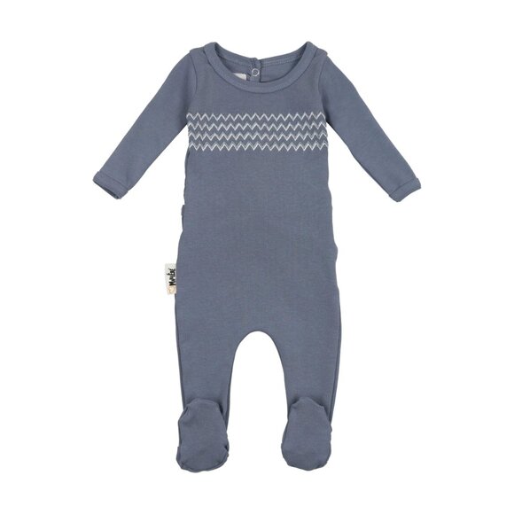 Maniere Child Wave Embroidery Infinity Footie - Picture 2 of 2